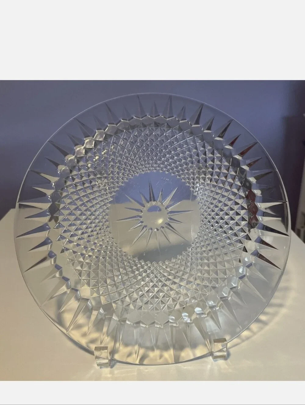 Clear Cut Glass Serving Plate - Elegant Home Dining Platter